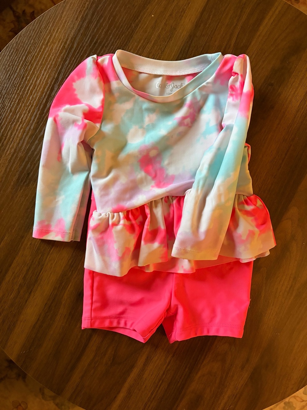 Cat & Jack Baby Tie-Dye Pink & Light Blue Onesie 12M